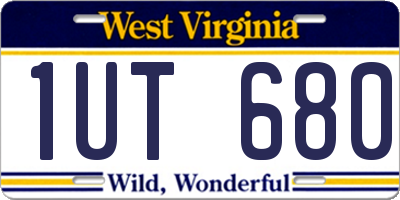WV license plate 1UT680