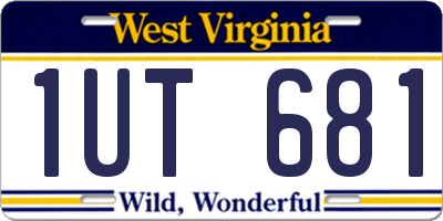 WV license plate 1UT681