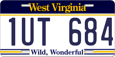 WV license plate 1UT684