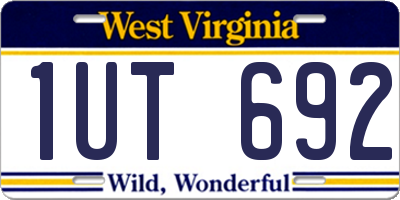 WV license plate 1UT692