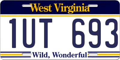 WV license plate 1UT693