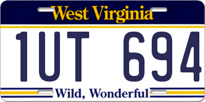 WV license plate 1UT694