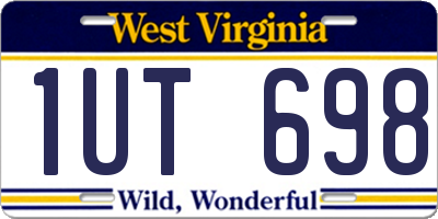 WV license plate 1UT698