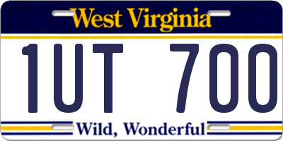WV license plate 1UT700