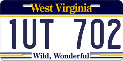 WV license plate 1UT702