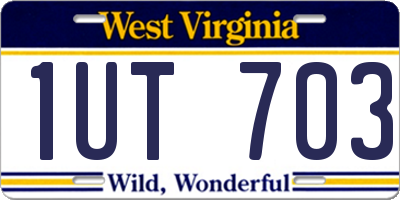 WV license plate 1UT703