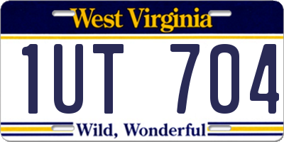 WV license plate 1UT704