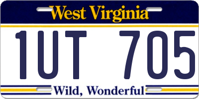 WV license plate 1UT705