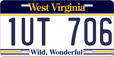 WV license plate 1UT706