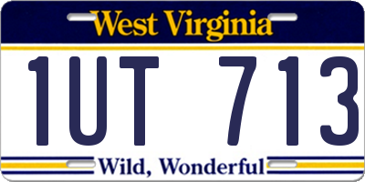 WV license plate 1UT713