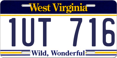 WV license plate 1UT716