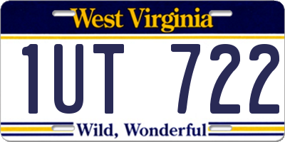 WV license plate 1UT722