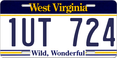 WV license plate 1UT724