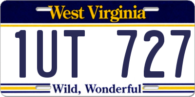 WV license plate 1UT727