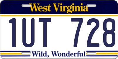 WV license plate 1UT728