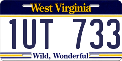 WV license plate 1UT733
