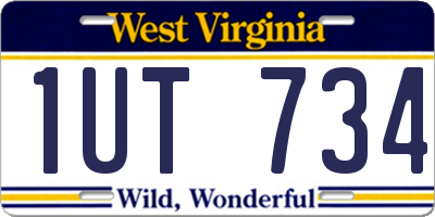 WV license plate 1UT734