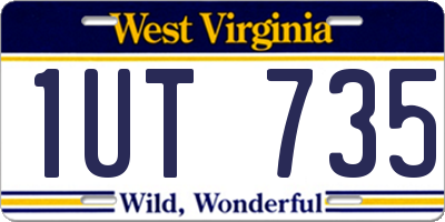 WV license plate 1UT735