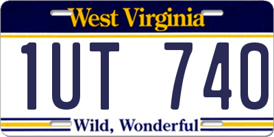 WV license plate 1UT740