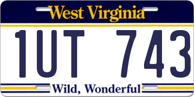WV license plate 1UT743