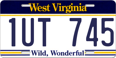 WV license plate 1UT745