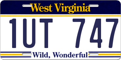 WV license plate 1UT747
