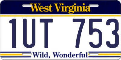 WV license plate 1UT753