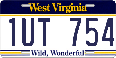 WV license plate 1UT754
