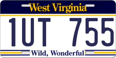 WV license plate 1UT755