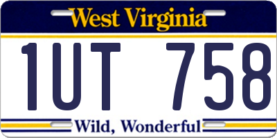 WV license plate 1UT758