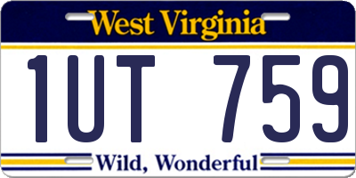 WV license plate 1UT759