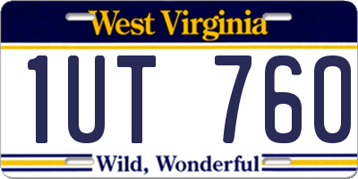 WV license plate 1UT760