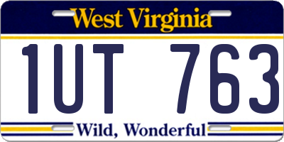WV license plate 1UT763