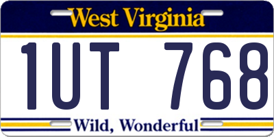 WV license plate 1UT768