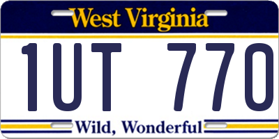 WV license plate 1UT770