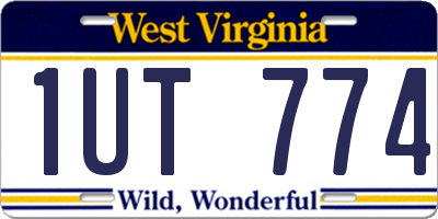 WV license plate 1UT774