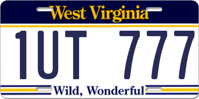 WV license plate 1UT777