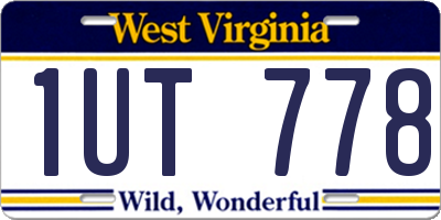 WV license plate 1UT778