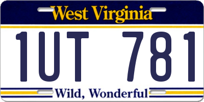 WV license plate 1UT781