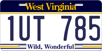 WV license plate 1UT785