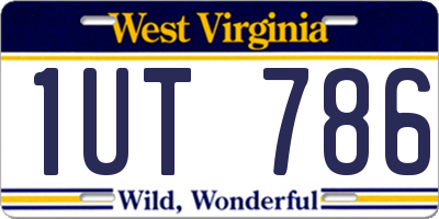 WV license plate 1UT786