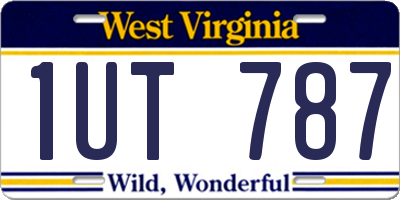 WV license plate 1UT787