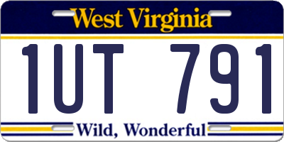 WV license plate 1UT791