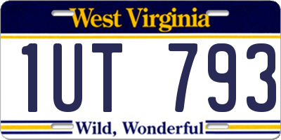 WV license plate 1UT793