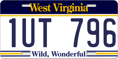 WV license plate 1UT796