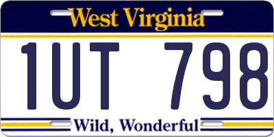 WV license plate 1UT798