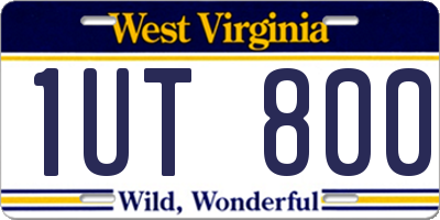 WV license plate 1UT800