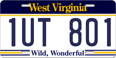 WV license plate 1UT801