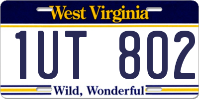 WV license plate 1UT802