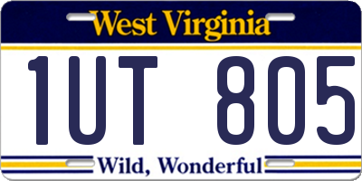 WV license plate 1UT805